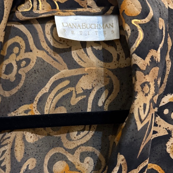 Dana Buchman Black and Gold Patterned Top - Picture 1 of 4